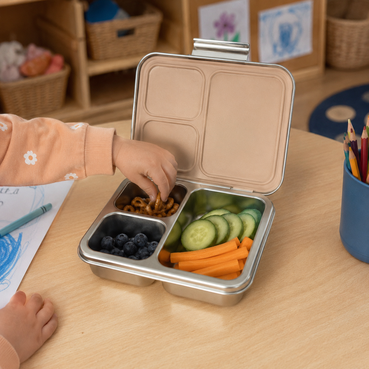 3 Compartment Stainless Steel Bento Lunch Box