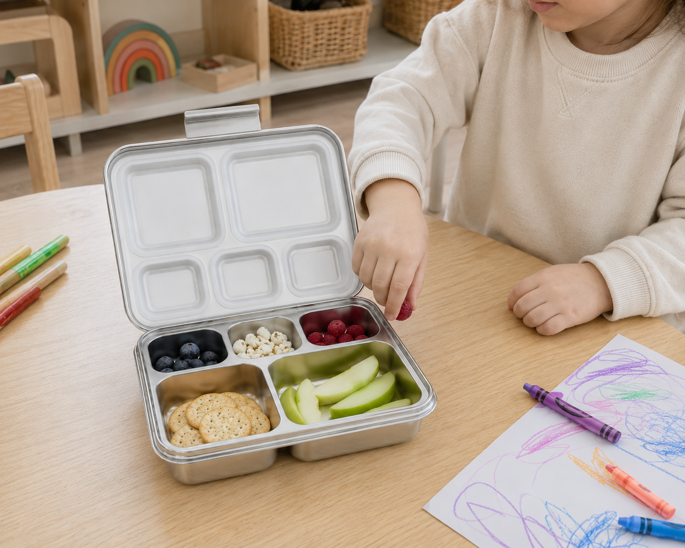 5 Compartment Stainless Steel Bento Lunch Box