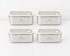 Microwavable Stainless Steel Food Container - Glass Lid 1L