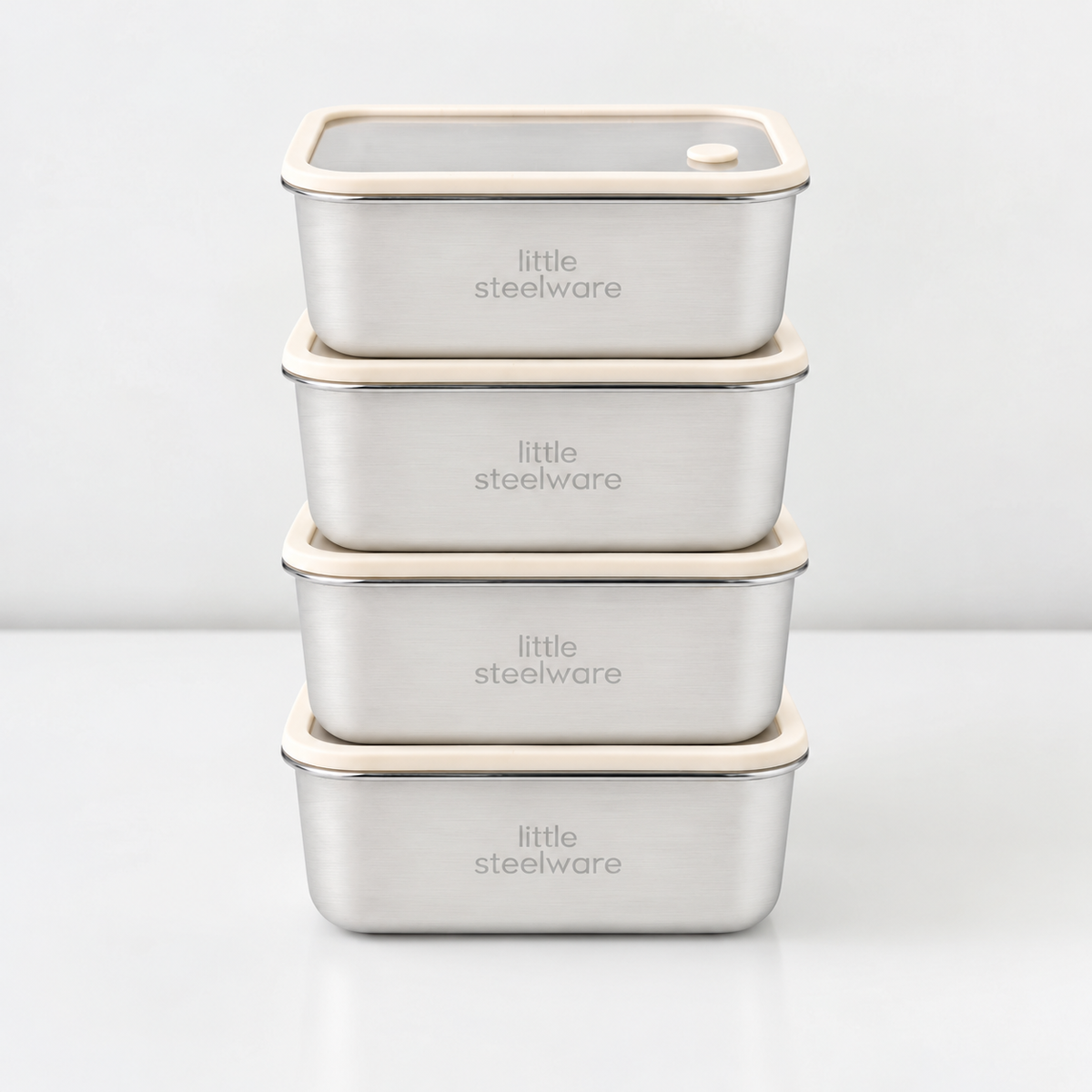 Microwavable Stainless Steel Food Container - Glass Lid 1L