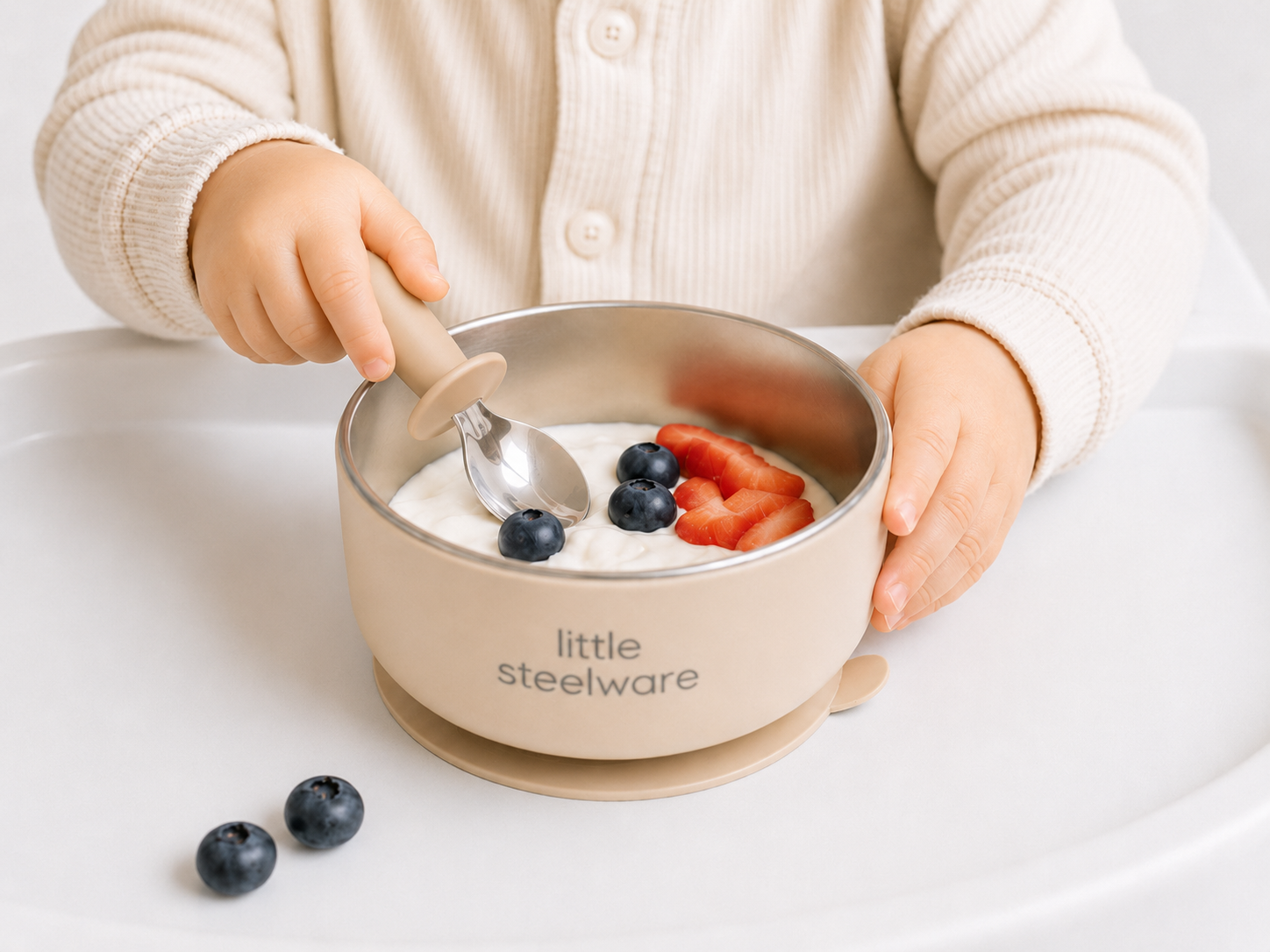 Stainless Steel Toddler Suction Bowl with Lid