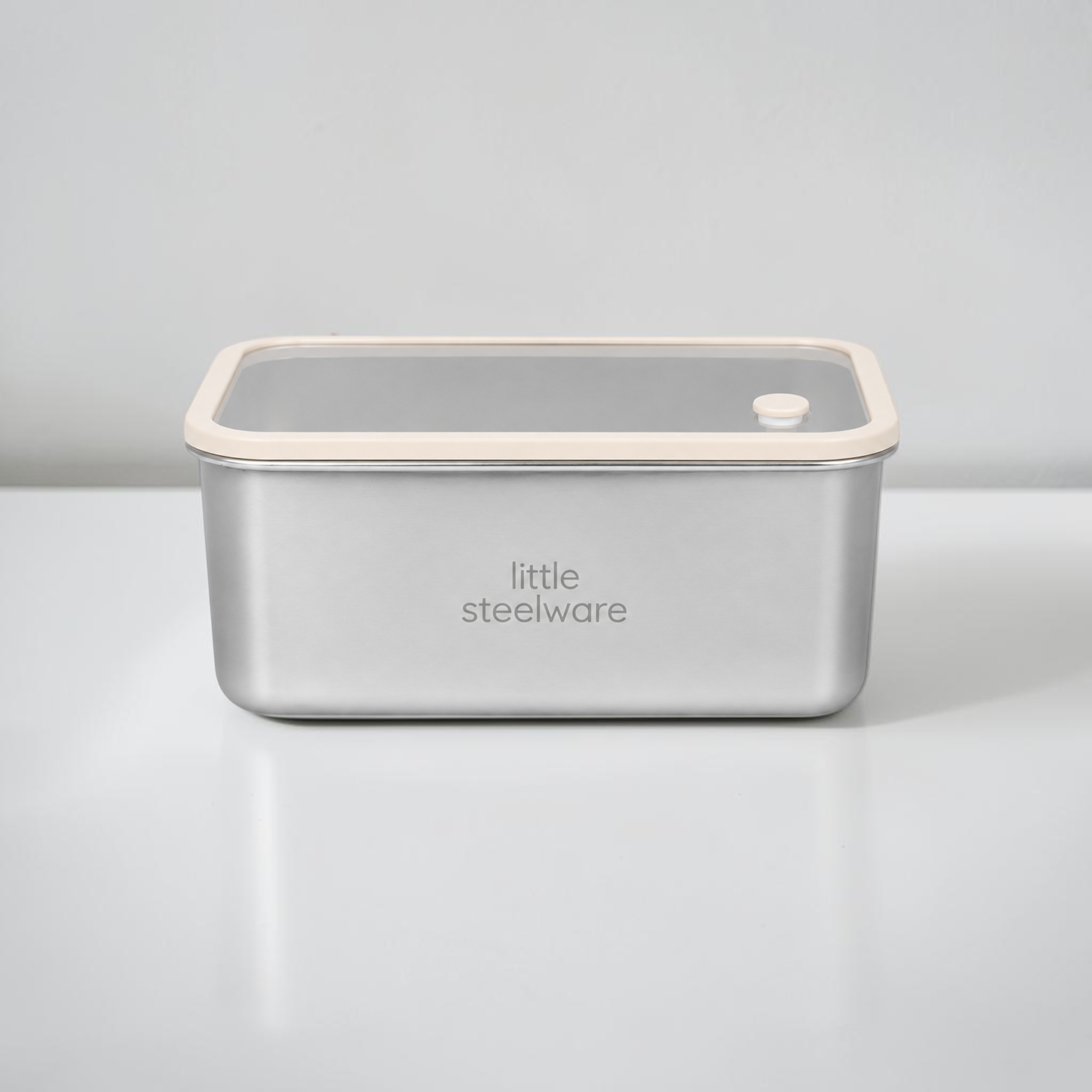 Microwavable Stainless Steel Container – Glass Lid 1.8L