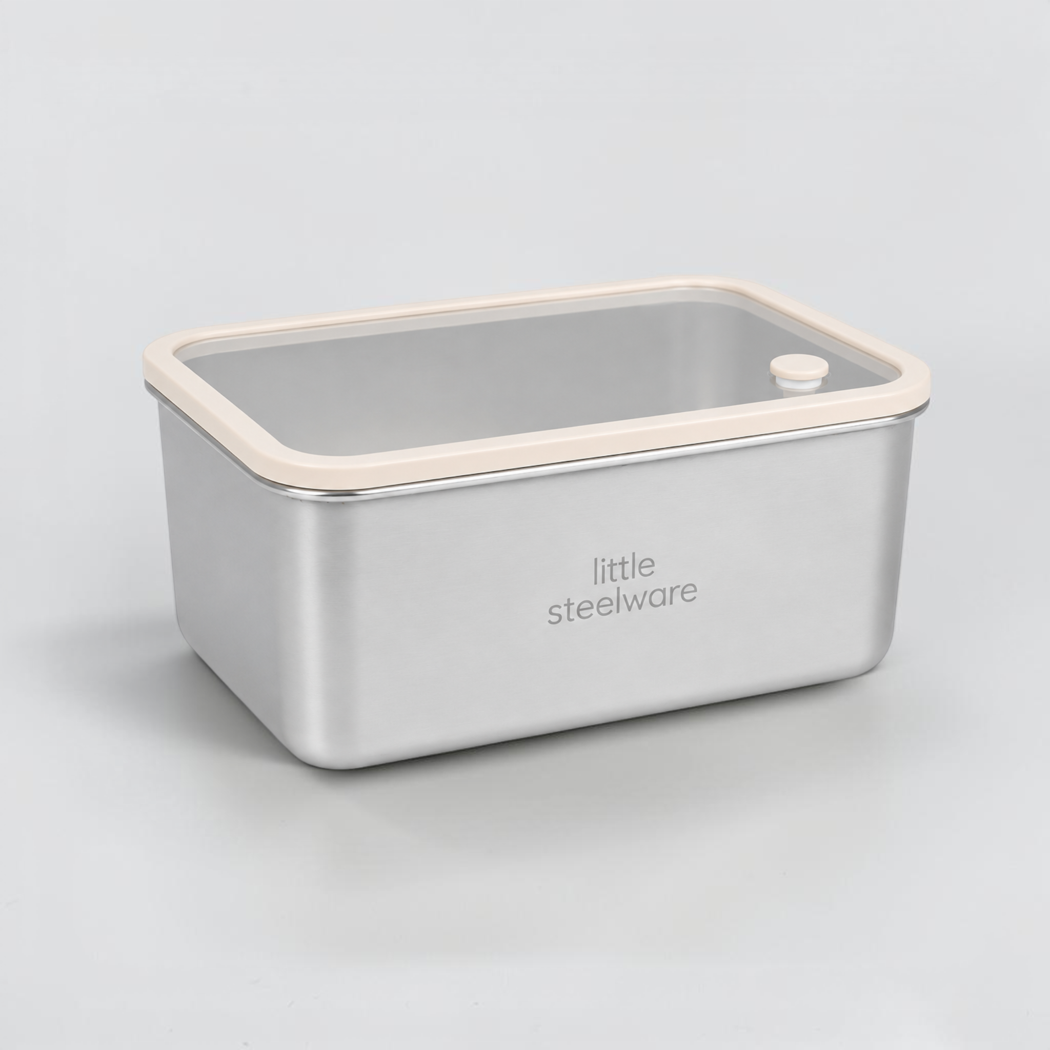 Microwavable Stainless Steel Container – Glass Lid 1.8L