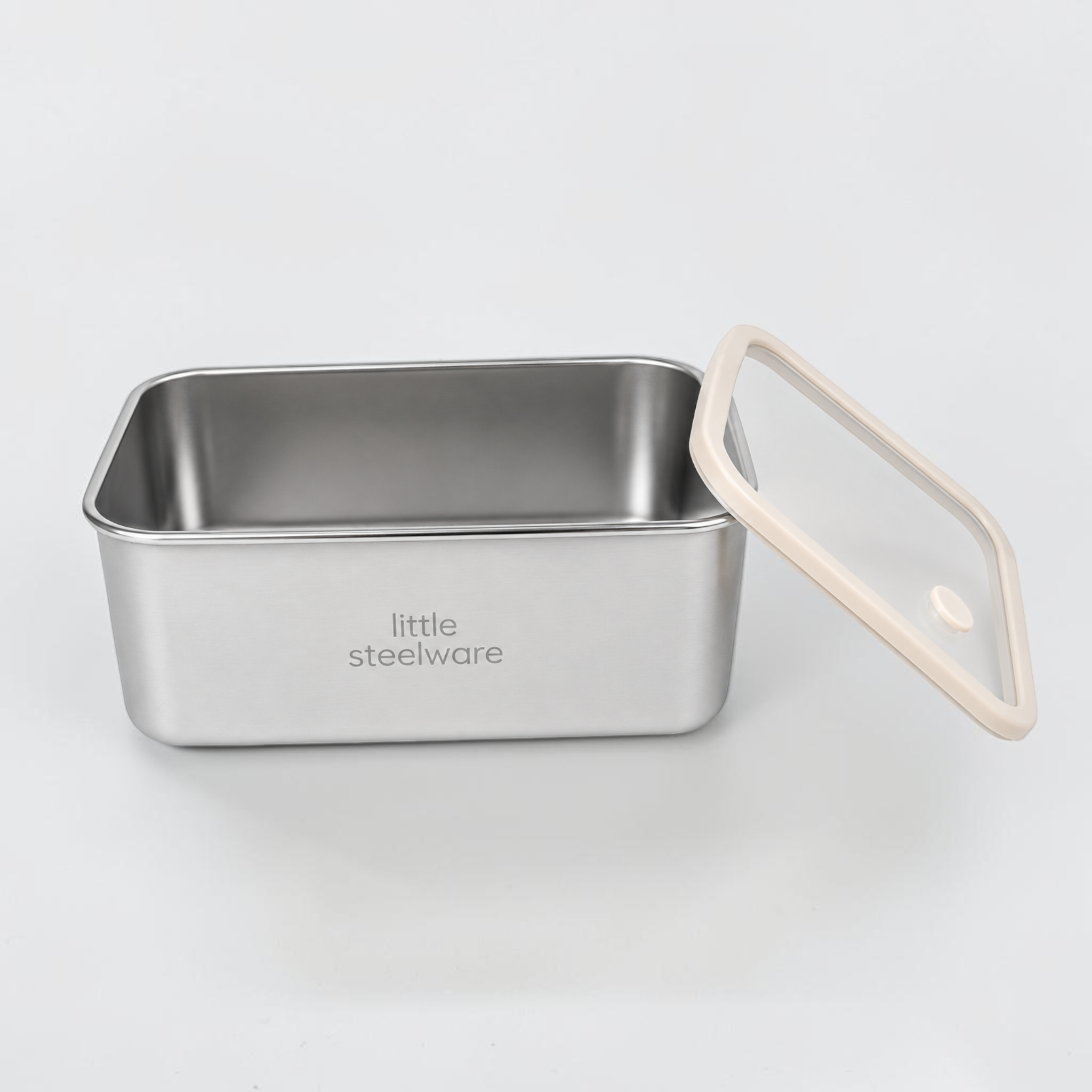 Microwavable Stainless Steel Container – Glass Lid 1.8L