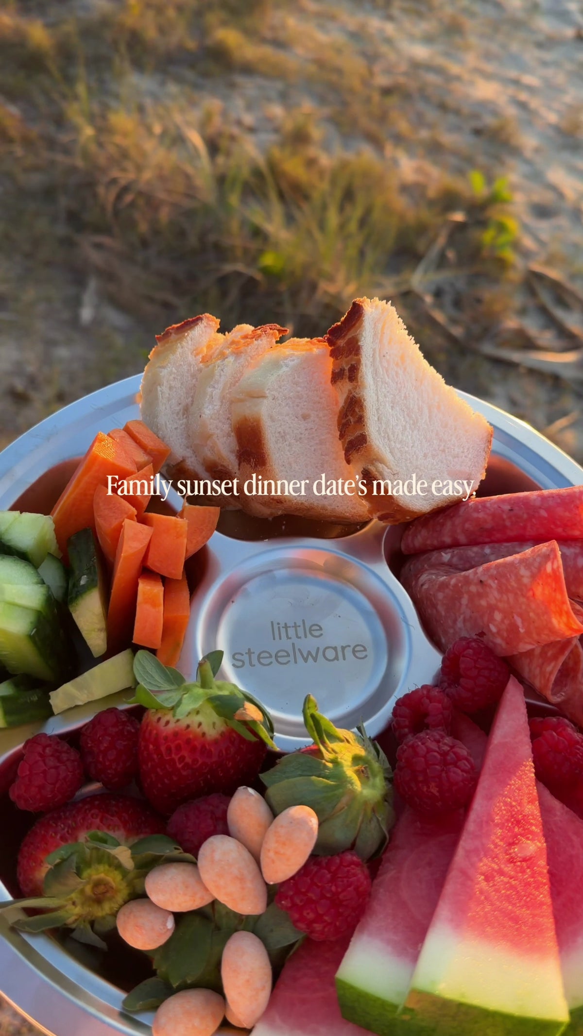 Stainless Steel Divided Snack Platter