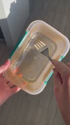 Microwavable Stainless Steel Food Container with Glass Lid - 1.8L