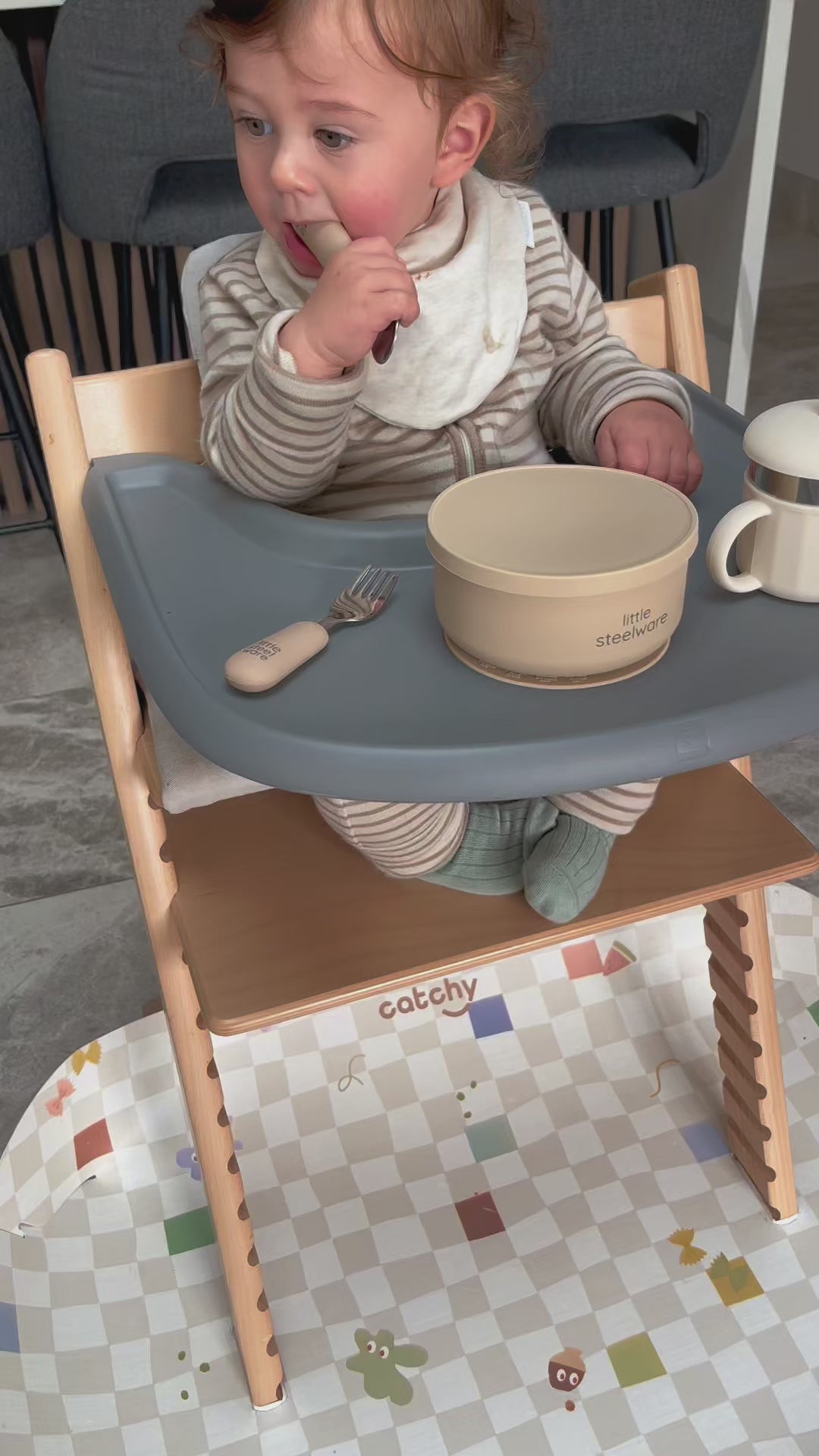 Stainless Steel Toddler Suction Bowl with Lid